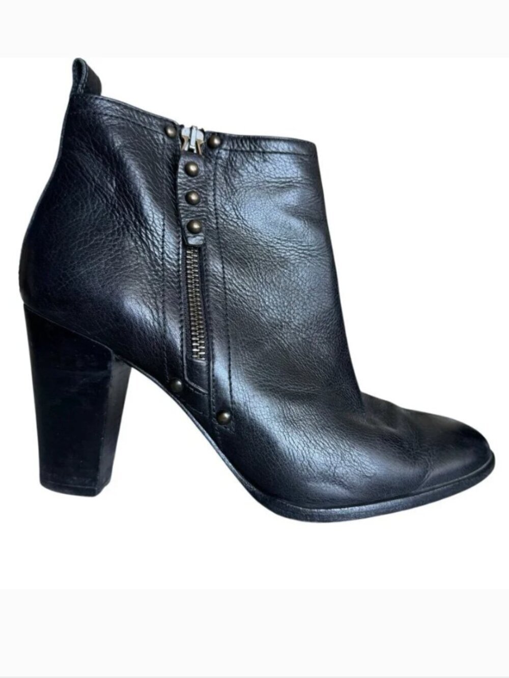 Ralph Lauren Black Leather Ankle heel Boots womens Size 40 US 10